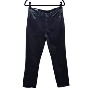 Gap Women's Vintage Slim Black Jeans with Faux‎ Leather Accents Size 30/10
